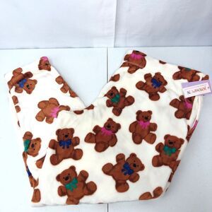 Fleece Teddy Bear Pajama Bottoms Womens 2X Drawstring Elastic Waist JoySpun Cozy